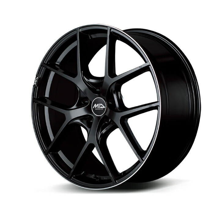 MID EXCLUSIVE 025F アルミホイール1本 20x8.5J 5H PCD114.3 +38 (ゼロニーゴーエフ セミグロスブラック+リムエッジDC+ロゴマシニング) 4本購入で送料無料｜オートクラフト 26,384円