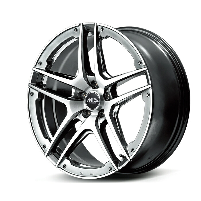 MID EXCLUSIVE 025SV アルミホイール4本セット 19x8.0J 5H PCD114.3 +45 (ゼロニーゴーエスブイ ハイパーメタルコート/ブラッシュド/アンダーカット)|オートクラフト