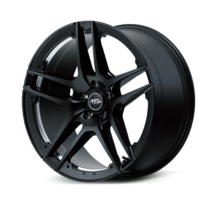 MID EXCLUSIVE TW025 アルミホイール1本 20x8.5J 5H PCD114.3 +45 (ティーダブリューゼロニーゴ SB セミグロスブラック/アンダーカット) 4本購入で送料無料|オートクラフト