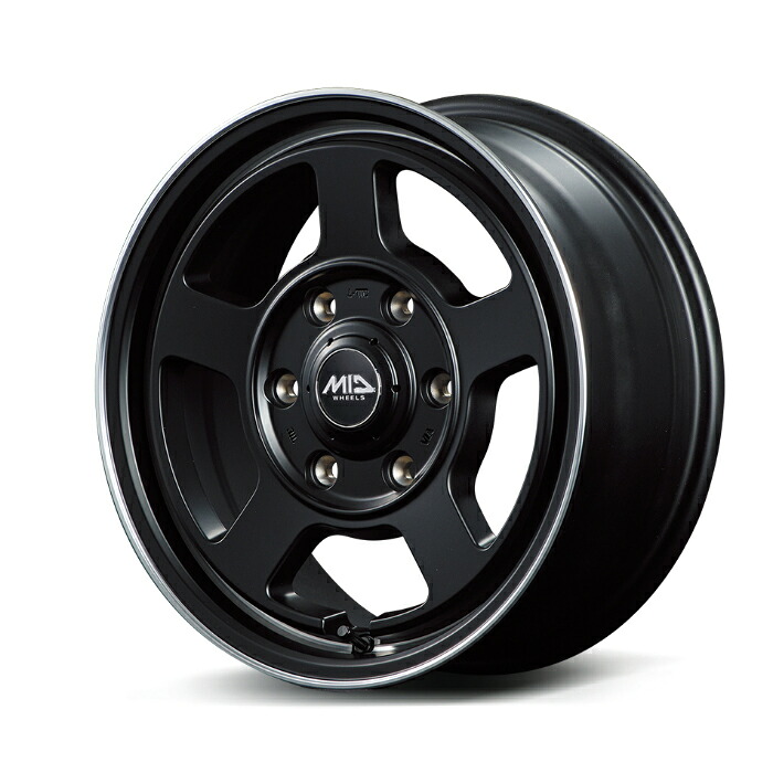 MID WHEELS GARCIA Chicago5 アルミホイール1本 16x6.5J 6H PCD139.7 +38 (ガルシア シカゴファイブ SBP セミグロスブラック/ヴァーレイ+フランジポリッ) 4本購入で送料無料｜オートクラフト