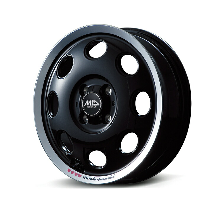MID WHEELS MANEKI アルミホイール4本セット 15x4.5J 4H PCD100 +45 (マネキ KURO) 299 (肉球)｜オートクラフト 34,606円