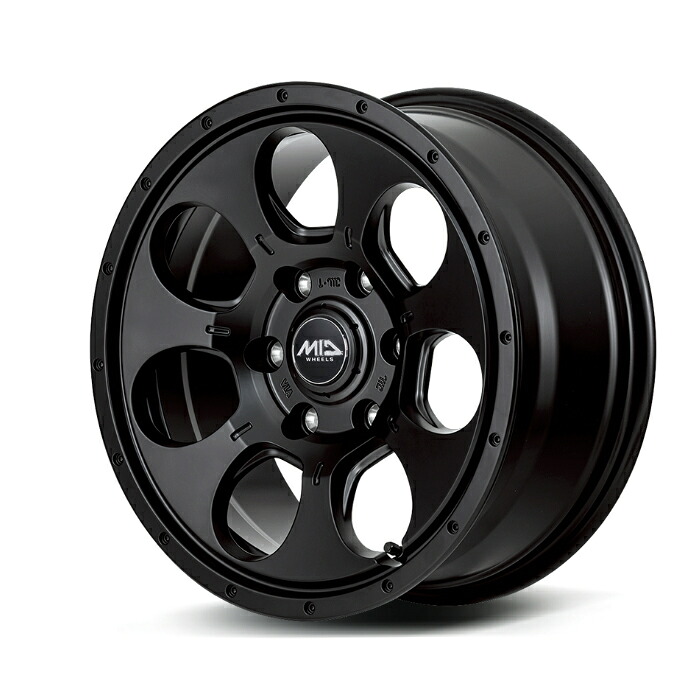 MID WHEELS MUDAGENT アルミホイール1本 15x5.5J 6H PCD139.7 +45 (マッドエージェント セミグロスブラック) 4本購入で送料無料｜オートクラフト