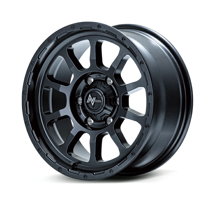 MID NITRO POWER M10 PERSHING BARREL BLACK EDITION アルミホイール4本セット 16x7.0J 5H PCD114.3 +40 (エムテンパーシングバレルブラックエディション バレルブラック) ナイトロパワー|オートクラフト