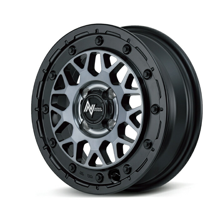 MID NITRO POWER M29 STINGER アルミホイール4本セット 14x4.5J 4H PCD100 +45 (エムニーキュースティンガー セミグロスブラッククリア) ナイトロパワー|オートクラフト