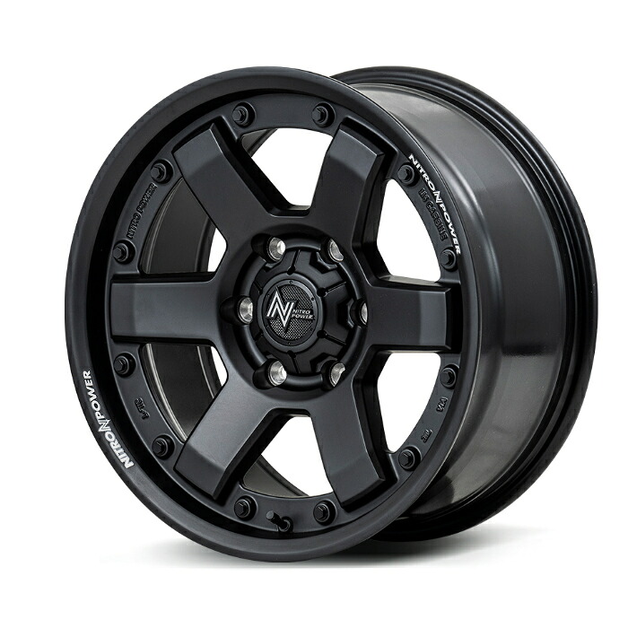 MID NITRO POWER M6 CARBINE アルミホイール1本 15x6.0J 6H PCD139.7 +33 (エムロクカービン GBK ガンブラック) ナイトロパワー 4本購入で送料無料｜オートクラフト