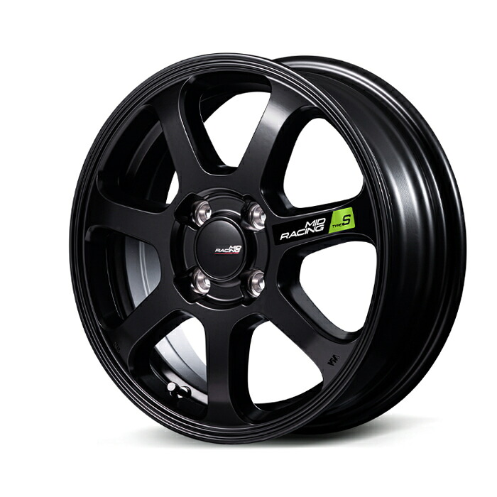 MID Racing R07 TypeS アルミホイール1本 15x5.0J 4H PCD100 +45 (アールゼロナナタイプエス セミグロスブラック) 4本購入で送料無料|オートクラフト