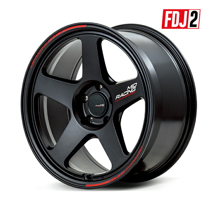 MID Racing TR50 アルミホイール1本 18x8.5J 5H PCD100 +45 (ティーアールゴーマル ターマックブラック) 4本購入で送料無料｜オートクラフト