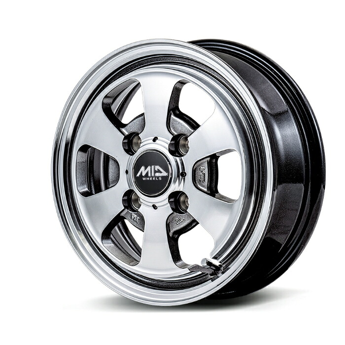 MID WHEELS GARCIA Dallas6 アルミホイール4本セット 14x4.5J 4H PCD100 +45 (ガルシア ダラスシックス ポリッシュライングレー)|オートクラフト