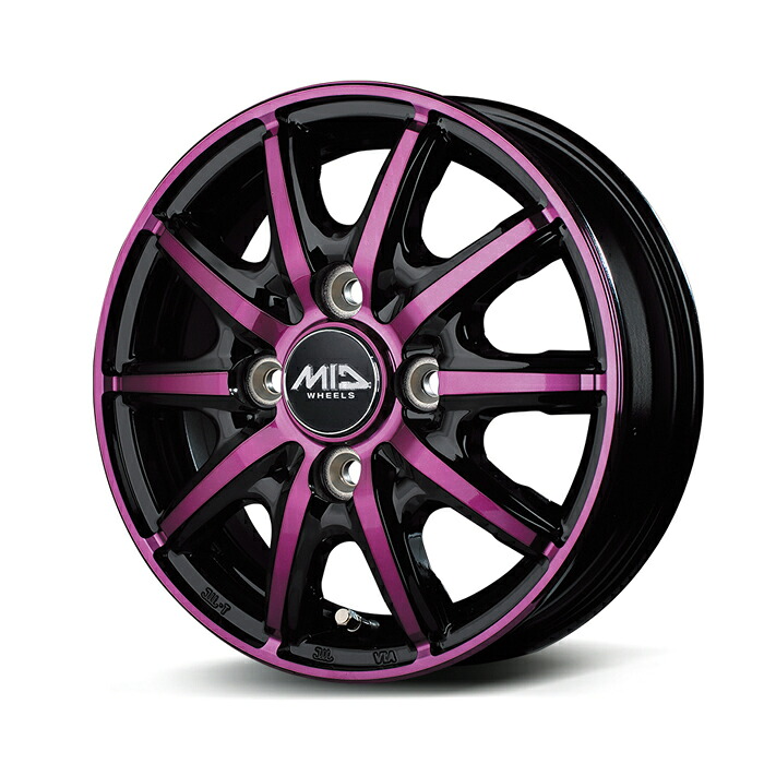 MID WHEELS RX10-K アルミホイール1本 12x3.5B 4H PCD100 +42 (アールエックスイチマルケー PURPLE BKP/クリスタルパープルクリア) RX10K 4本購入で送料無料｜オートクラフト