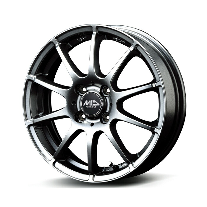 MID WHEELS STAG アルミホイール1本 16x6.0J 4H PCD100 +43 (スタッグ メタリックグレイ (L-MODEL)) 4本購入で送料無料|オートクラフト