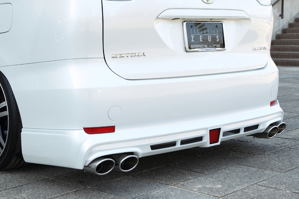 M'z SPEED リアアンダースポイラー(マフラー4本出し用) ブラック (202) FRP エスティマ DBA-ACR50W H20.12～H24.4 2AZ-FE アエラス グレースライン 3062
