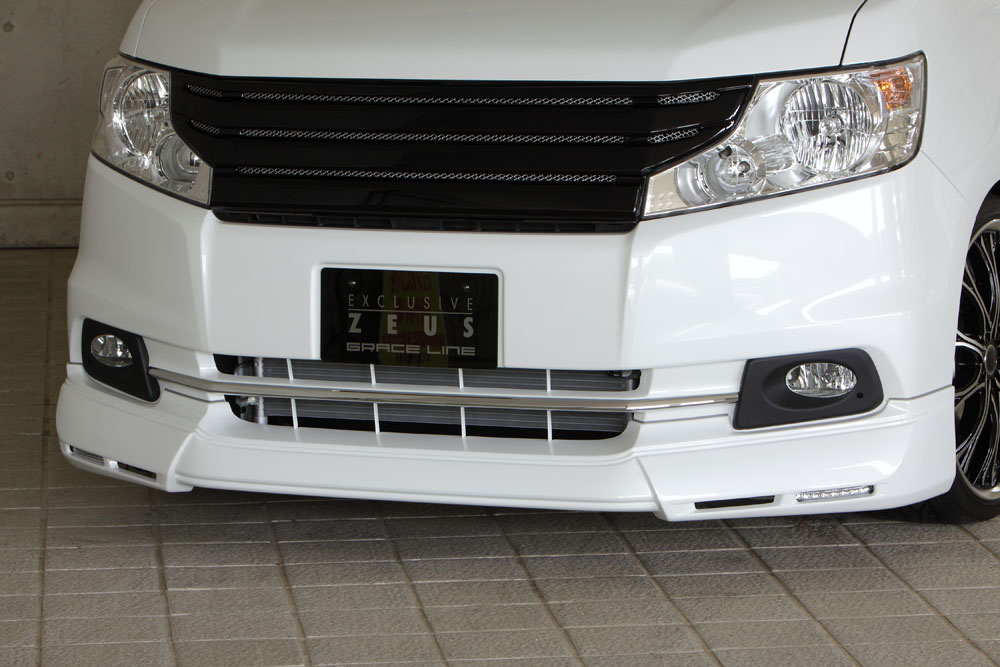 M'z SPEED フロントハーフスポイラー 未塗装 FRP ステップワゴン RK1 RK2 H24.4~H27.3 G/Li MC後 グレースライン 3122