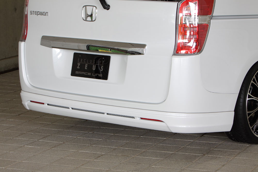 M'z SPEED リアアンダースポイラー クリスタルブラックパール (NH731P) FRP ステップワゴン RK1 RK2 H24.4～H27.3 G/Li MC後 グレースライン 3122｜オートクラフト