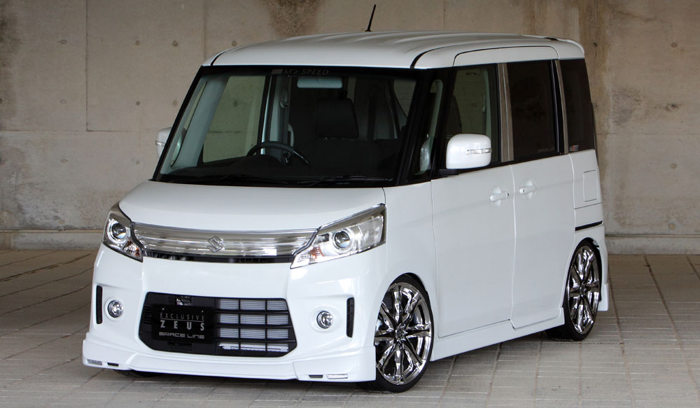 M'z SPEED 3点キット ブルーイッシュブラックパール (ZJ3) FRP スペーシアカスタム MK32S H25.6～H27.4 MC前 グレースライン 3141