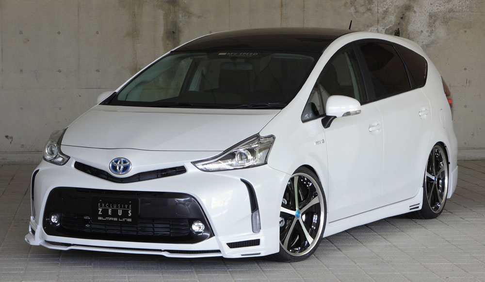 M'z SPEED 4点キット(マフラー4本出し用) アティチュードブラックマイカ (218) FRP プリウスα ZVW40W ZVW41W H26.11～R3.3 MC後 グラマラスライン 1381