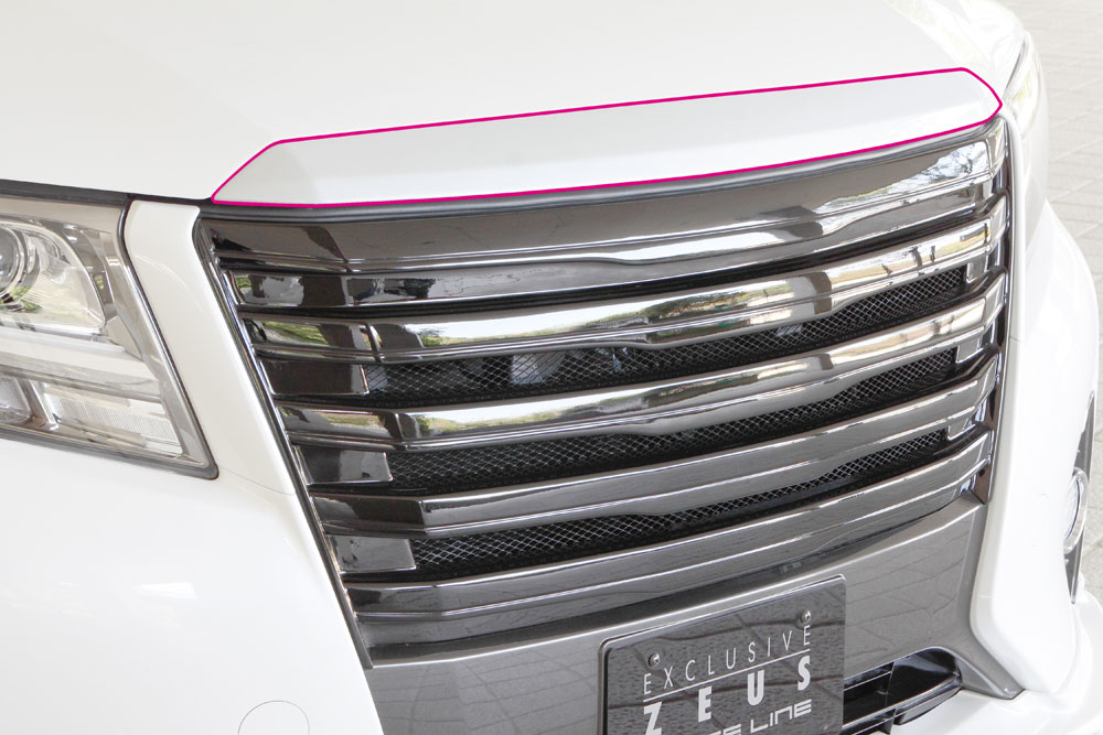 M'z SPEED フードトップモール 未塗装 FRP アルファードハイブリッド AYH30W H27.1～H29.12 エグゼクティブラウンジ/G/X MC前 グレースライン 3023