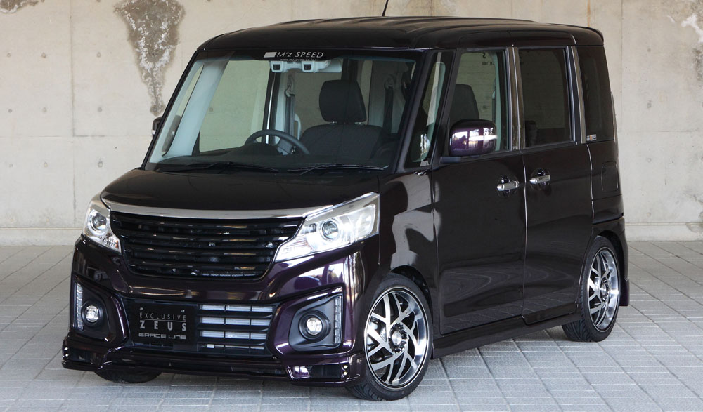 M'z SPEED 3点キット ムーンライトバイオレットパールメタリック (ZVJ) FRP スペーシアカスタム MK42S H27.5～H29.11 MC後 グレースライン 3141