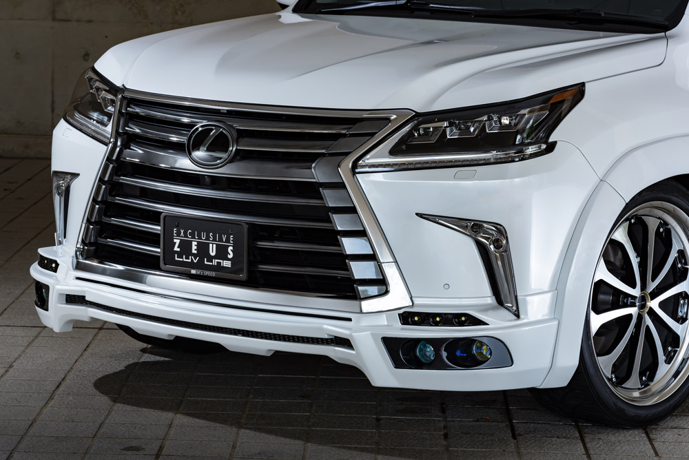 M'z SPEED フロントハーフスポイラー 未塗装 FRP レクサス LX570 URJ201W H27.9～R3.12 ラヴライン 2381