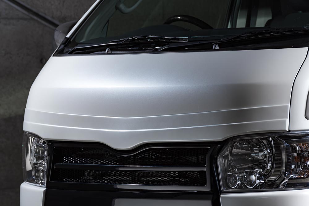 M'z SPEED フードトップモール 未塗装 FRP ハイエースバン KDH201K KDH201V KDH206K KDH206V TRH200K TRH200V H25.12～ グレースライン 3211