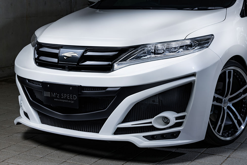 M'z SPEED フロントバンパースポイラー 未塗装 FRP ハリアーハイブリッド AVU65W H29.6～R2.5 MC後 クリアランスソナー付車除く エグゼライン 4131