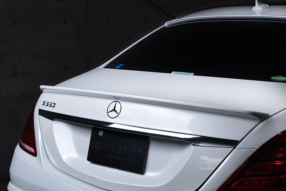 M'z SPEED トランクスポイラー 未塗装 FRP メルセデスベンツ Sクラス (W222) 222057 H25.10～H29.7 S400h AMGライン プルシアンブルー 6671