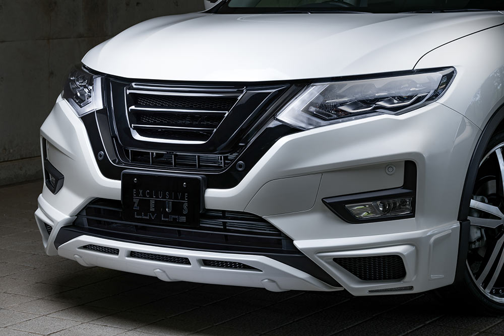 M'z SPEED フロントハーフスポイラー 塗り分け塗装 (QAB/MB) FRP エクストレイル HNT32 HT32 NT32 T32 H29.6～R2.9 20X/20S/ハイブリッド MC後 ラヴライン 2351