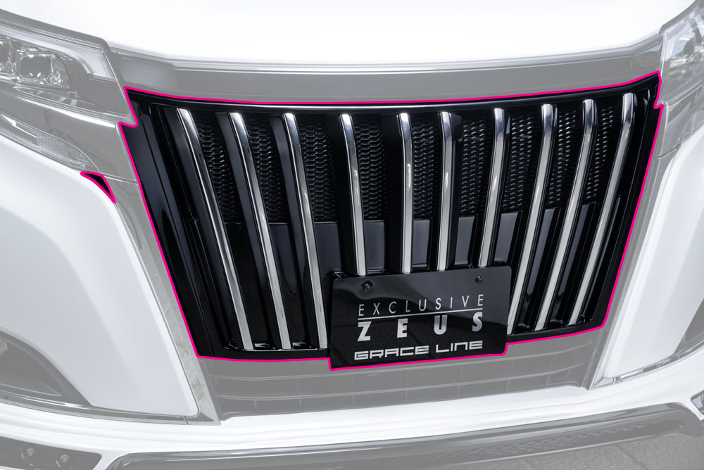 M'z SPEED フロントグリル ブラック (202) FRP エスクァイア ZWR80G H29.6～R3.12 ハイブリッド インテリジェントクリアランスソナー付車除く グレースライン 3231