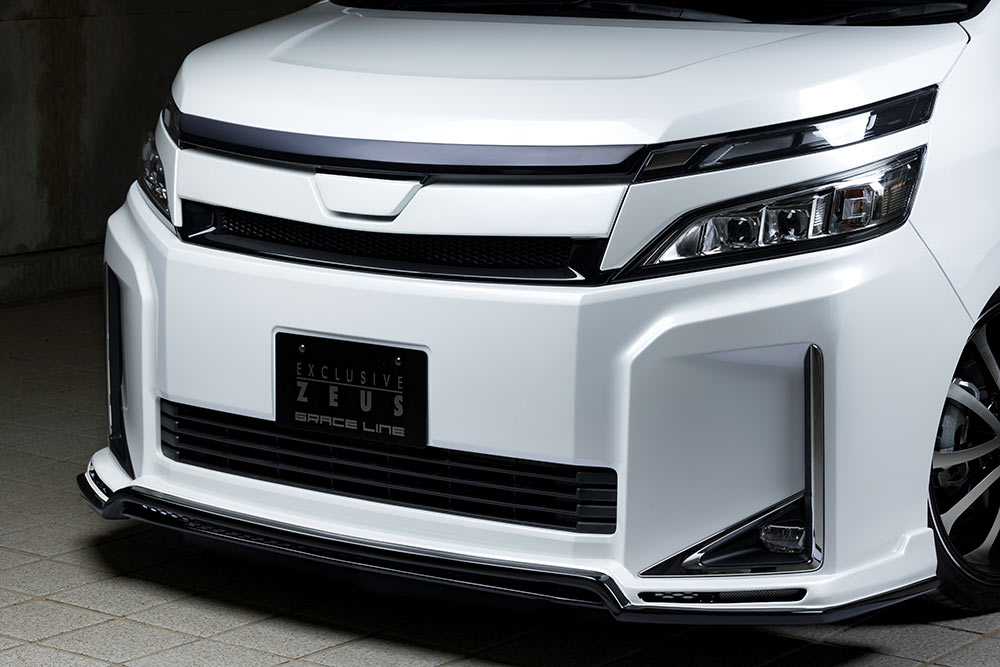 M'z SPEED フロントハーフスポイラー 塗り分け塗装 (070/202) FRP ヴォクシー ZWR80G H29.8～R2.3 ハイブリッドV/X MC後 グレースライン 3053