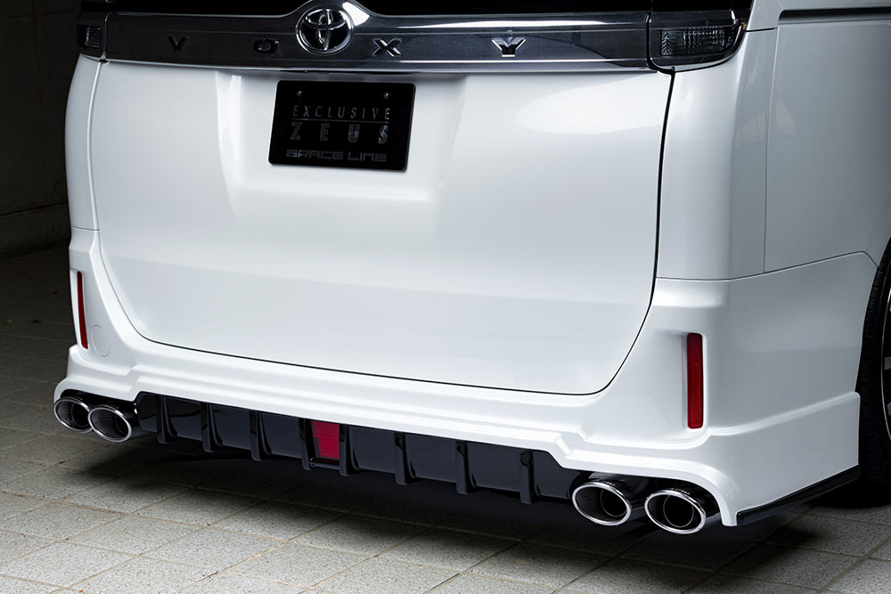 M'z SPEED リアアンダースポイラー 塗り分け塗装 (070/202) FRP ヴォクシー ZWR80G H29.8～R2.3 ハイブリッドV/X MC後 インテリジェントクリアランスソナー付車除く グレースライン 3053