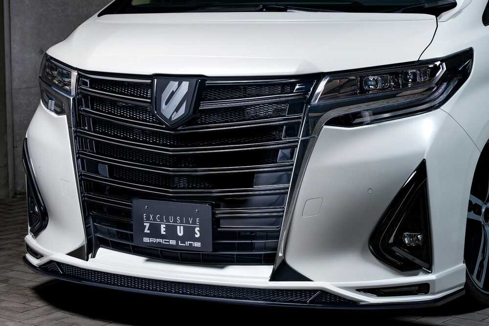 M'z SPEED フロントハーフスポイラー 塗り分け塗装 (070/202) FRP アルファードハイブリッド AYH30W H30.1～R5.5 G/X/エグゼクティブラウンジ MC後 グレースライン 3023