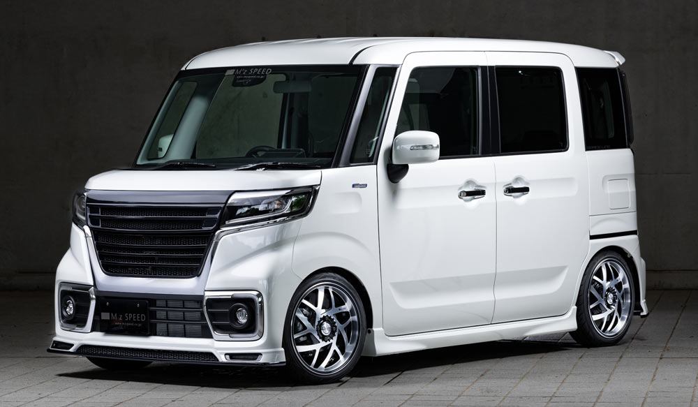 M'z SPEED 3点キット ピュアホワイトパール (ZVR) FRP スペーシアカスタム MK53S H29.12~R3.11 ターボ FF グレースライン 3142