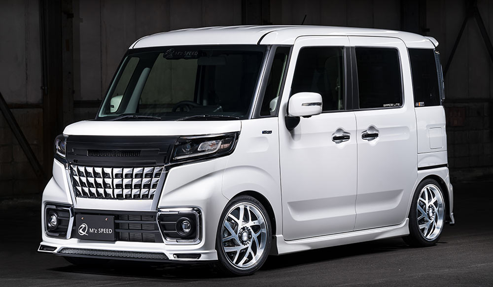 M'z SPEED 3点キット ピュアホワイトパール (ZVR) FRP スペーシアカスタム MK53S R3.12～R5.10 ターボ FF グレースライン 3142