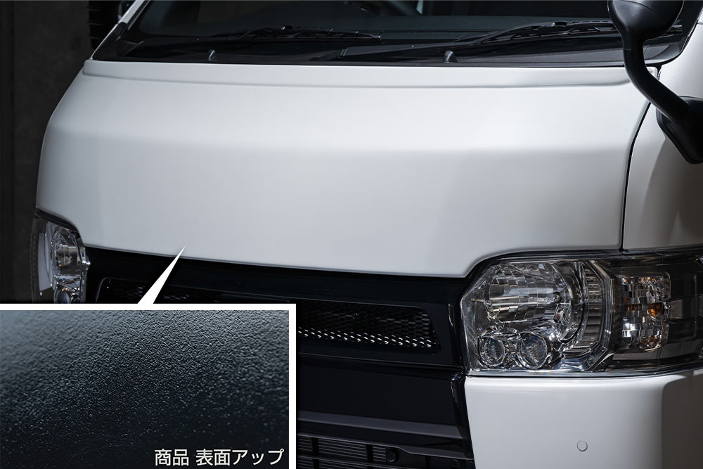 M'z SPEED エアロボンネット つや消しブラック AES ハイエースバン KDH201K KDH201V KDH206K KDH206V TRH200K TRH200V H25.12～ グレースライン 3211