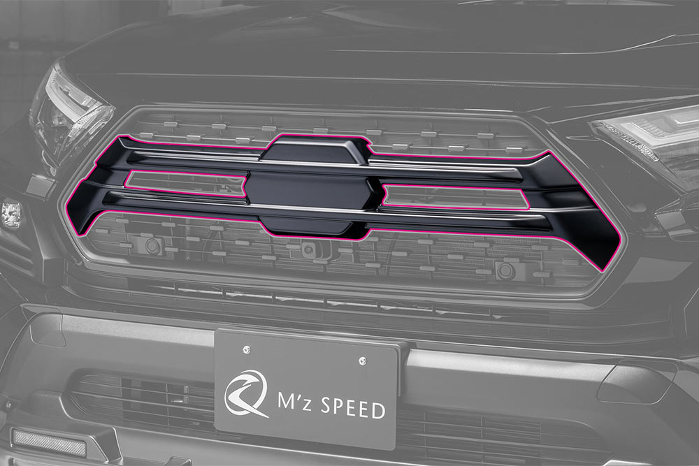 M'z SPEED フロントグリルガーニッシュ つや消しブラック AES RAV4 AXAH54 MXAA54 H31.4~ アドベンチャー クロスライン 2991|オートクラフト