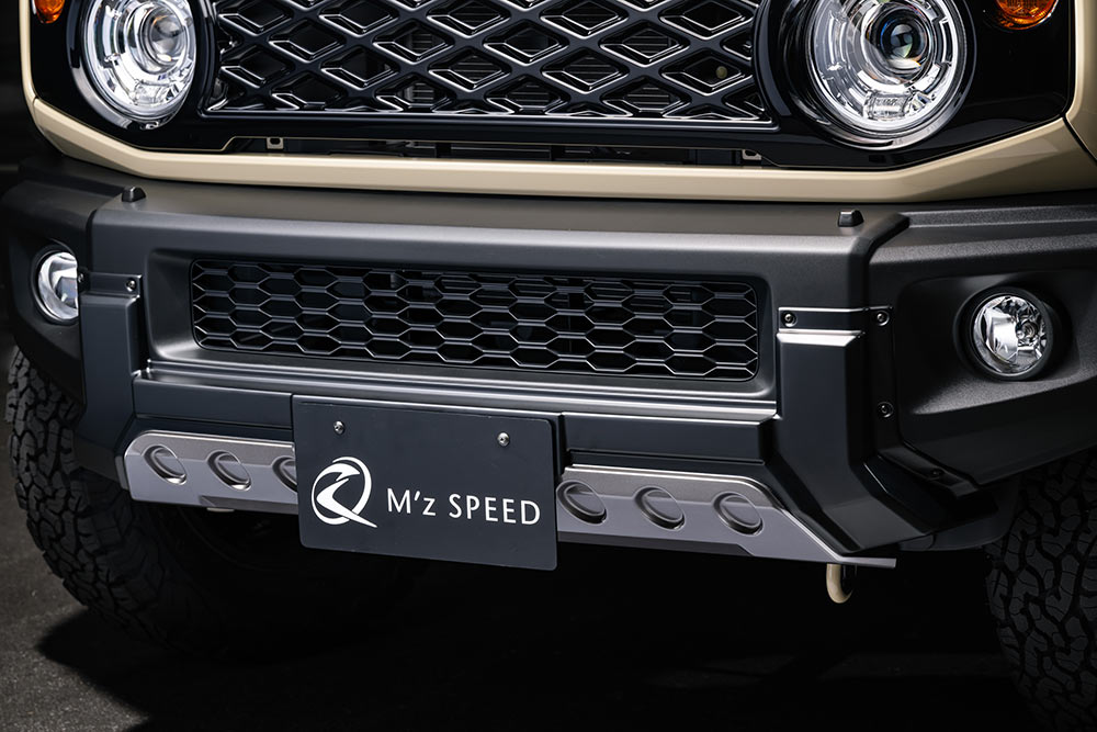 M'z SPEED フロントバンパーガード つや消しブラック AES ジムニーノマド JC74W R7.4～ クロスライン 2922