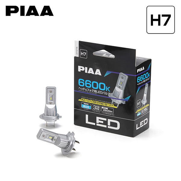 PIAA ピア LEH215 ヘッドライト ハイビーム用 LEDバルブ H7 6600K 蒼白色 ブルーホワイト 2600lm タントエグゼ L455S L465S H21.12～H23.10 カスタム 純正H7/D4R/H8