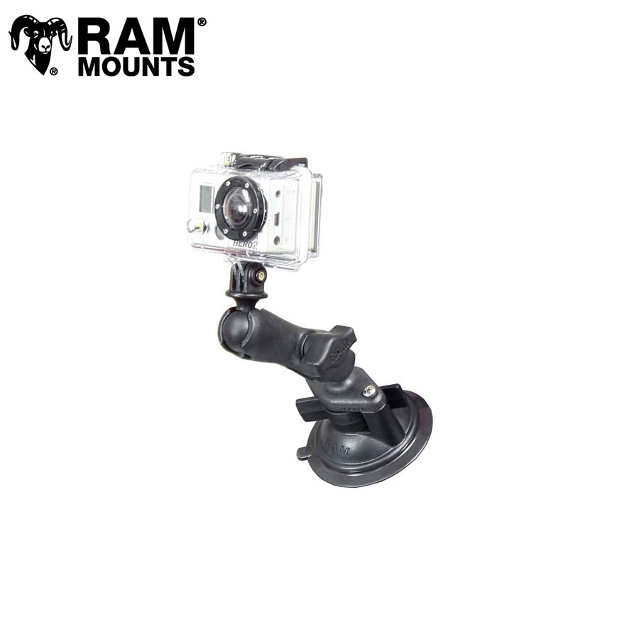 ラムマウント GoProマウント＆ツイストロックサクションベースセット(標準アーム/プラ) 吸盤径83.8mm 1インチボール RAP-B-166-GOP1