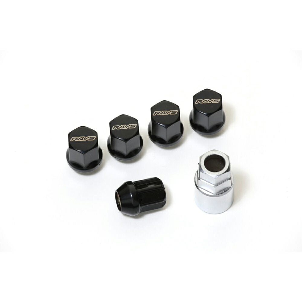 RAYS レイズ 19HEXナット＆ロックセット 5H用 M12X1.25 ブラック L31 20PCS（ナット&times;16、ロックナット&times;4）｜オートクラフト 8,498円