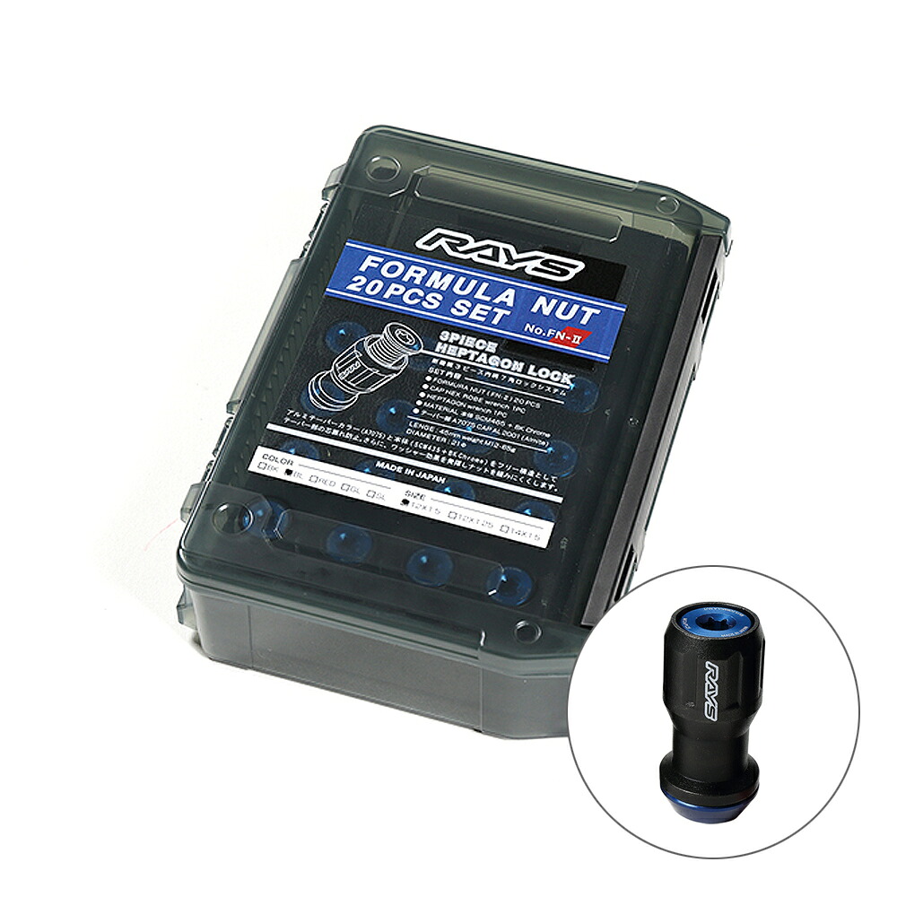 RAYS レイズ フォーミュラナットセット(FN-II) 20PC M12x1.25 ブルー L45 FN-2 ｜オートクラフト