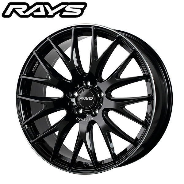 RAYS レイズ ホムラ HOMURA 2X9PLUS Glossy Black/Rim Edge DMC (BVK) 19×8.0J 5H PCD120 +45 アルミホイール1本