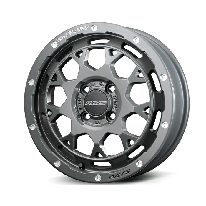 RAYS レイズ TEAM DAYTONA チームデイトナ M9+ COLLECTION アースカラー Semigloss Arms Gray (GOL) 15×5.0J 4H PCD100 +47 アルミホイール1本|オートクラフト