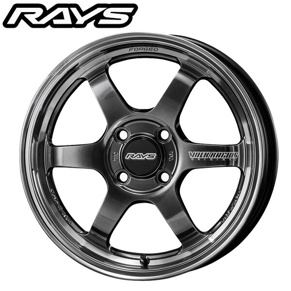 RAYS レイズ VOLK RACING ボルクレーシング TE37KCR PM Shining Black Metal/FDMC Rim (HF) 15×5.5J 4H PCD100 +45 アルミホイール1本