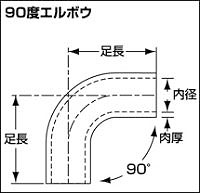 SAMCO サムコ スタンダード エルボウホース 肉厚4mm 足長102mm 角度90