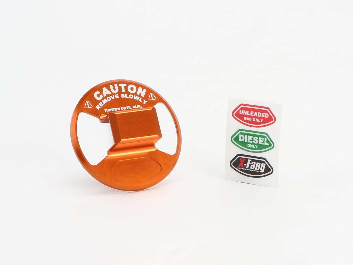 X-Fang ビレットフューエルキャップカバー アルマイトオレンジ デリカミニ B34A B35A B37A B38A R5.5~R7.10|オートクラフト
