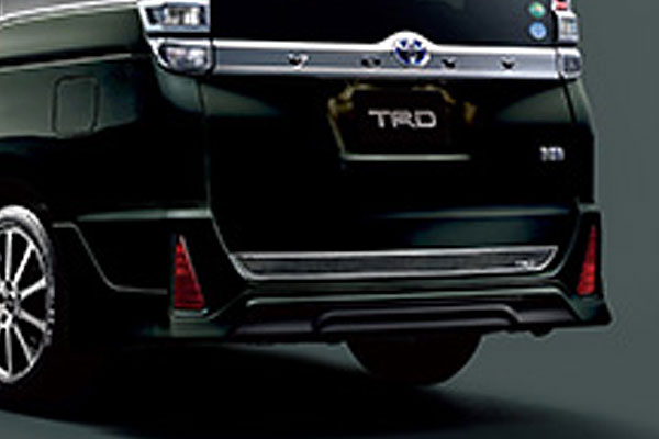 Trd リヤバンパースポイラー イナズマスパーキングブラックガラスフレーク 224 ヴォクシー Zrr80w Zrr85w Zwr80w 18 06 19 01 取りさるリヤ靄明ツキ車輌 バンパープロテクター付車 個人檀那送達 取引プレース止 貨物輸送 1000円形 法人宛 大型商物のプラス 送料 発しる末