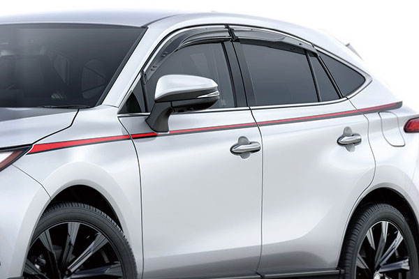 TRD GRボディストライプ ハリアー AXUH80 AXUH85 MXUA80 MXUA85 20/6～ 除くドアエッジプロテクター(メッキ調、樹脂製)付車