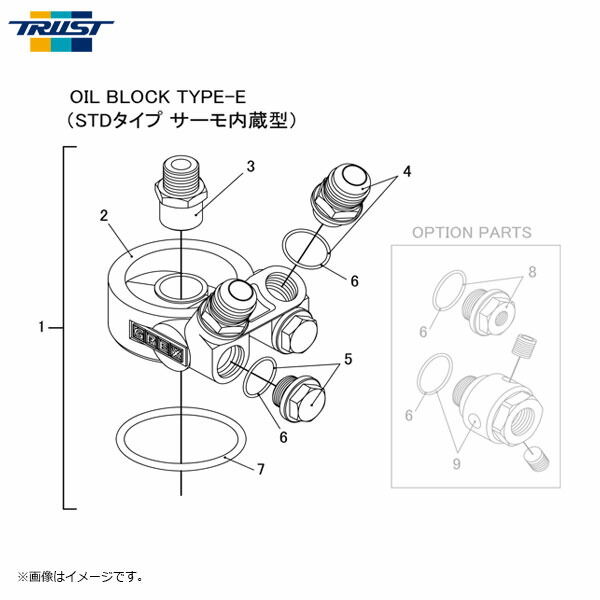 TRUST トラスト オイルブロック TYPE-E STDタイプ サーモ内蔵型 ASSY M20×P1.5-AN10 安心の実績 高価 買取 強化中