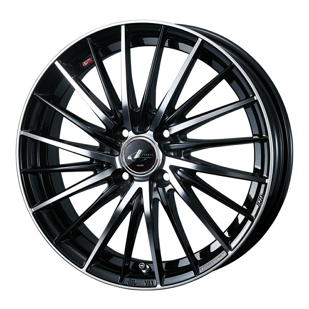 WEDS LEONIS FR アルミホイール4本セット 15X4.5J 4H PCD100 +45 (パールブラック/ミラーカット PBMC) ウェッズ レオニス｜オートクラフト