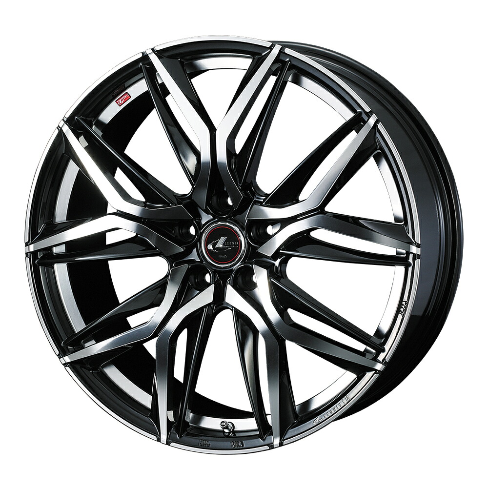 WEDS LEONIS LM アルミホイール4本セット 15X6.0J 5H PCD114.3 +43 (パールブラック/ミラーカット PBMC) ウェッズ レオニス|オートクラフト