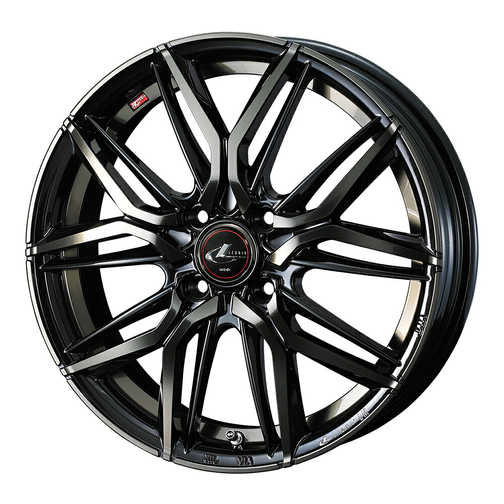 WEDS LEONIS LM アルミホイール1本 15X5.5J 4H PCD100 +43 (パールブラック/ミラーカット/チ PBMC/TI) ウェッズ レオニス 4本購入で送料無料|オートクラフト
